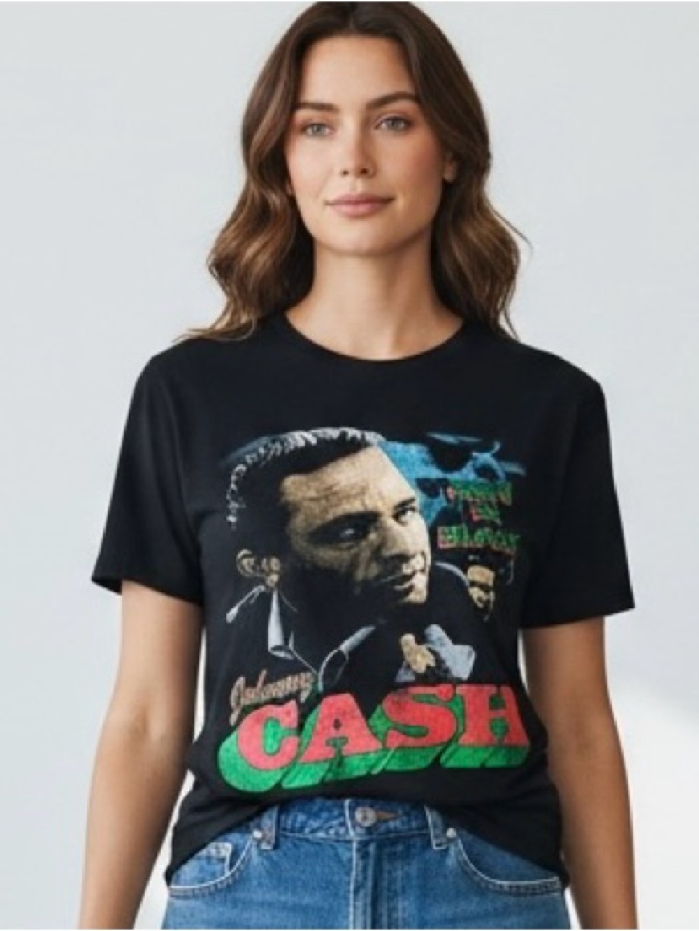 NEW Johnny Cash T-shirt Adult  Medium‎ “Man In Black” Short Concert Festival NWT